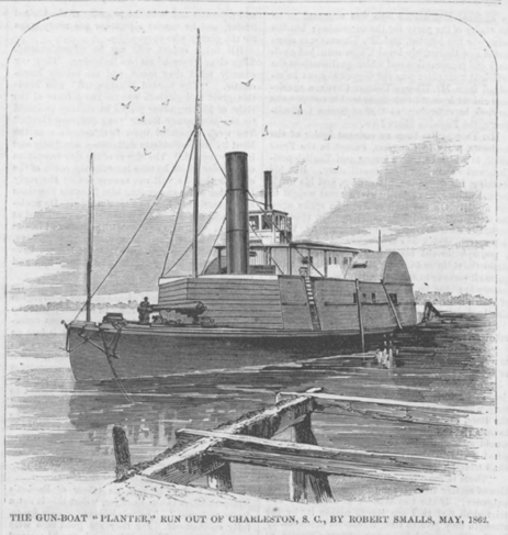 Planter Harpers Weekly The "Planter", a small boat with space for a paddlewheel at the back.