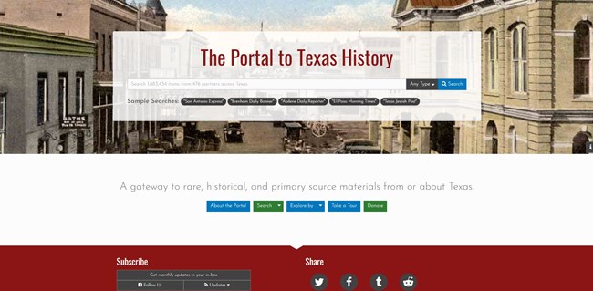 Portal to Texas History home page