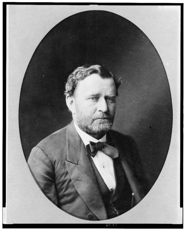 President Grant 1870 (Credit to LOC) man with beard wearing a suit.