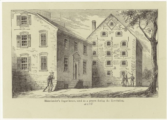 Prince Jencks1 Sketch of a large building with soldiers gathered around