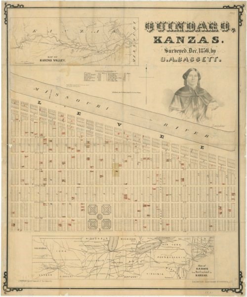 Quindaro, Kansas Map, 1856 Quindaro, Kansas Map, 1856