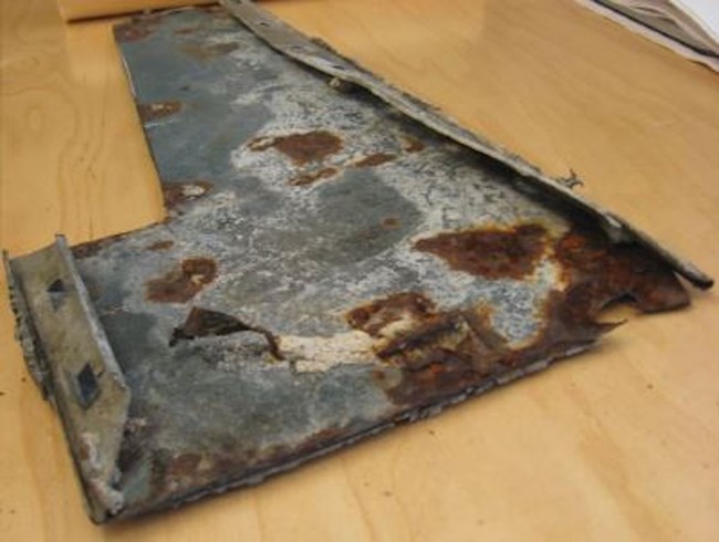Example of metal panels after removal