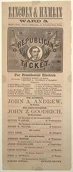 A ballot of the Republican ticket  for Presidential Electors in 1860.