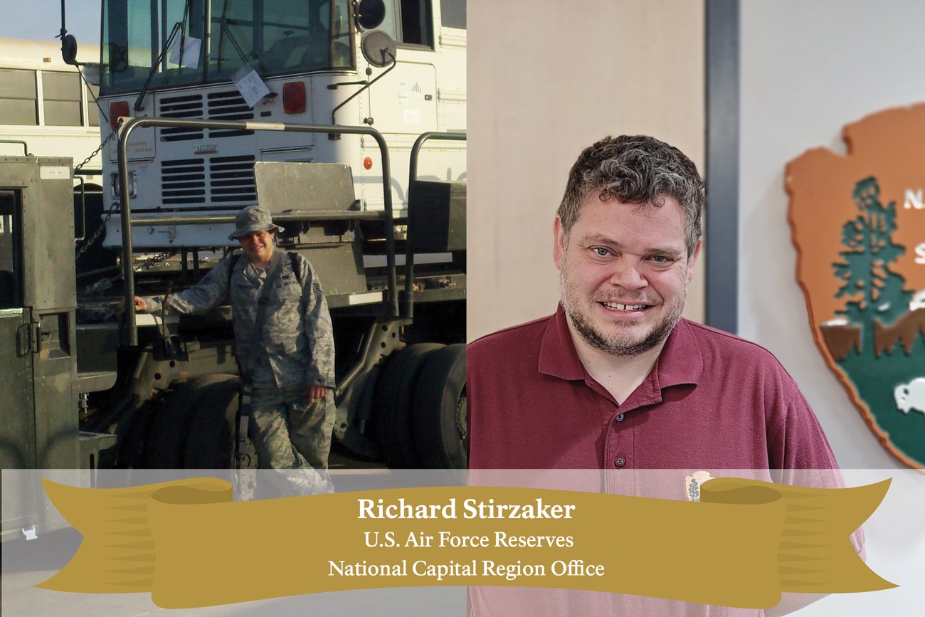 Richard Stirzaker Split screen image of Richard in the Army and today.