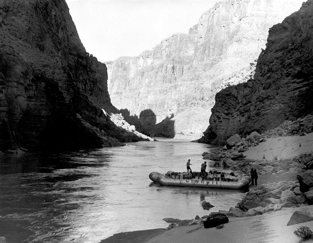 Georgie’s triple rig in the Inner Gorge, April 1964.