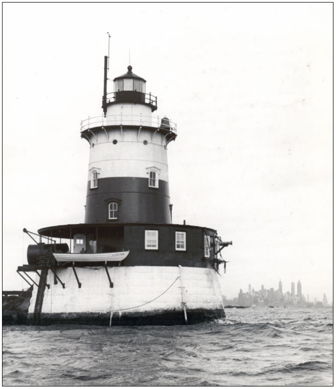 A lighthouse in the middle of the water