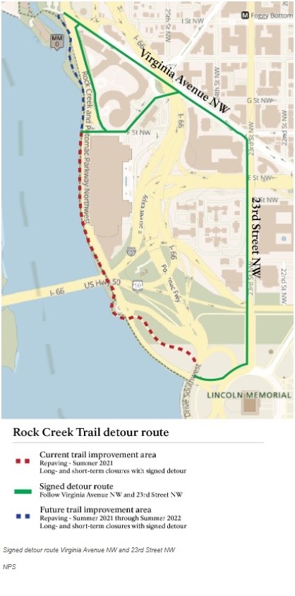 Map of Rock Creek trail detour