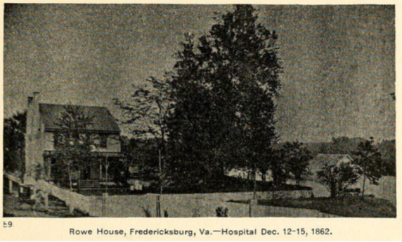 Rowe House Hospital Photo of the Rowe House, original caption indicating the buildings use as a hospital by US soldiers.