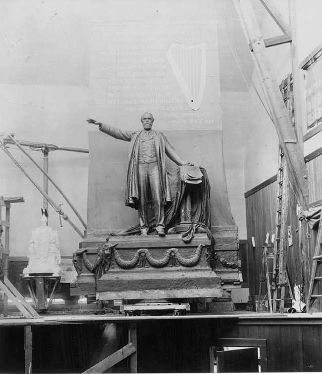 Clay model of Charles S. Parnell Monument in the Studio of Augustus Saint-Gaudens, Cornish, N.H. Clay model of Charles S. Parnell Monument in the Studio of Augustus Saint-Gaudens, Cornish, N.H.