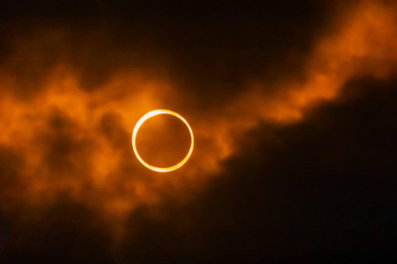 the ring of fire seen as the moon aligns with the sun during an annular eclipse