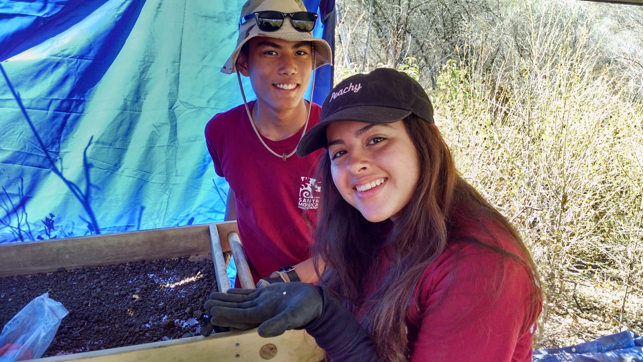 Youth excavating at Santa Monica Mountains NRA