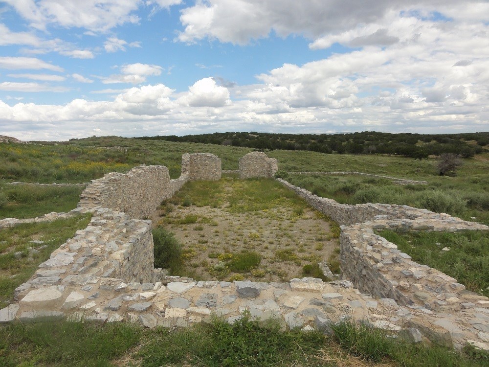 The backside view of the first church built at Gran Quivira