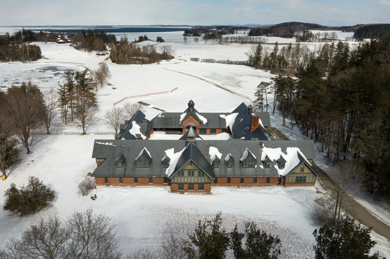 Shelburne Farms is a National Historic Landmark on the shores of Lake Champlain in Shelburne, Vermont.