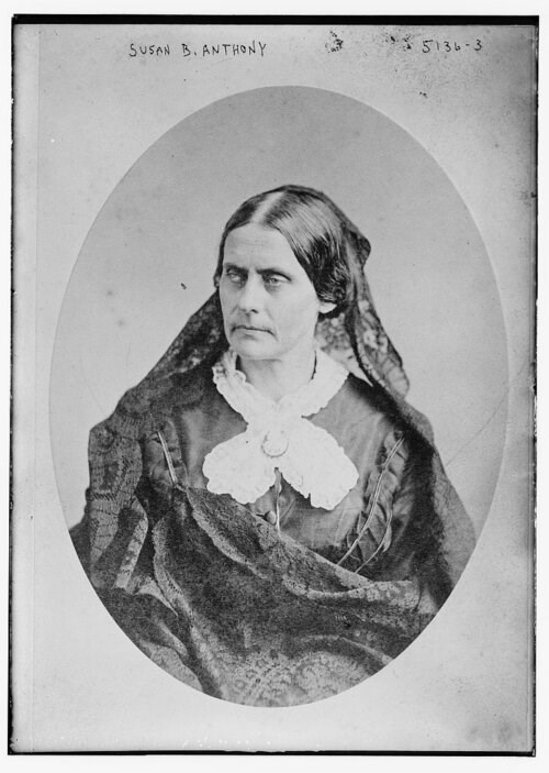 black and white portrait of susan b anthony. LOC