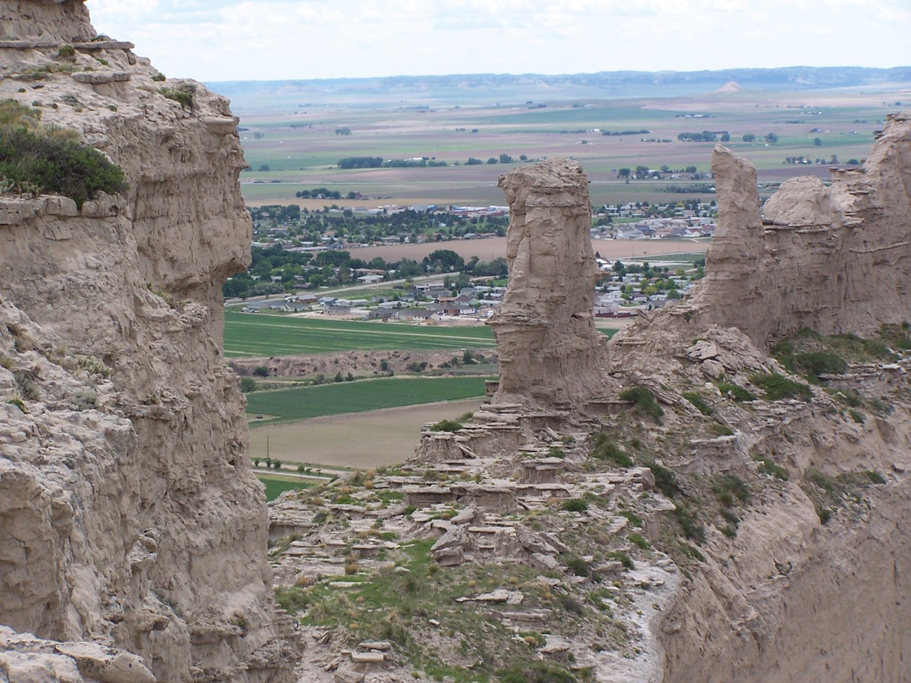 An weathered section of a sandstone bluff.