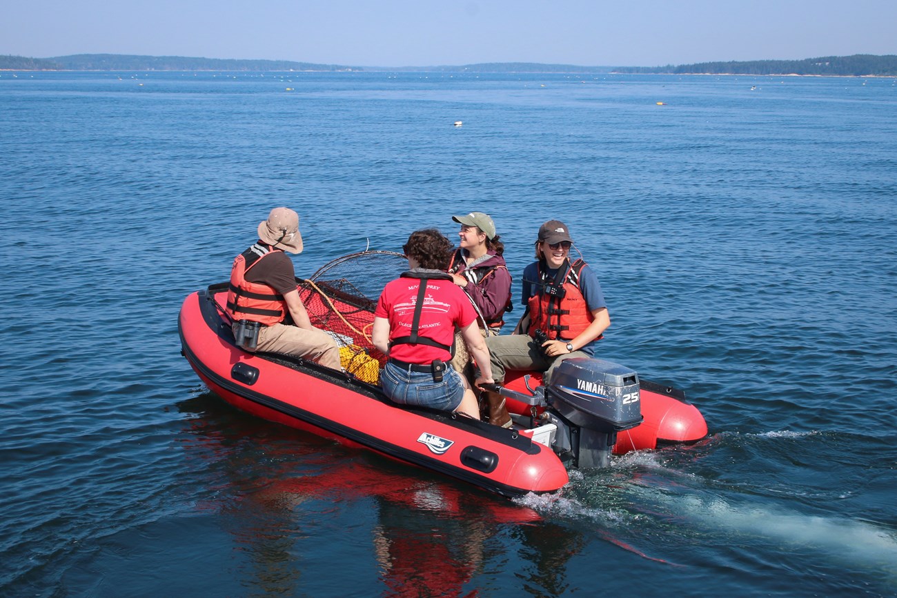 COA Students Ride A Raft To A Nearby Island. COA Students Ride A Raft To A Nearby Island.