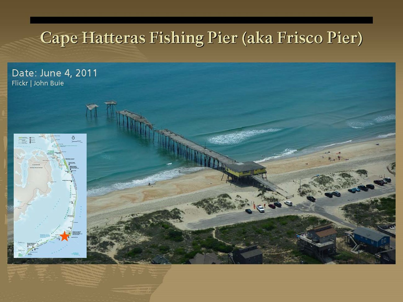 Scientists Training presentation - Schmidt Flynn_20220124_Page_11 photo of damaged pier on a beach