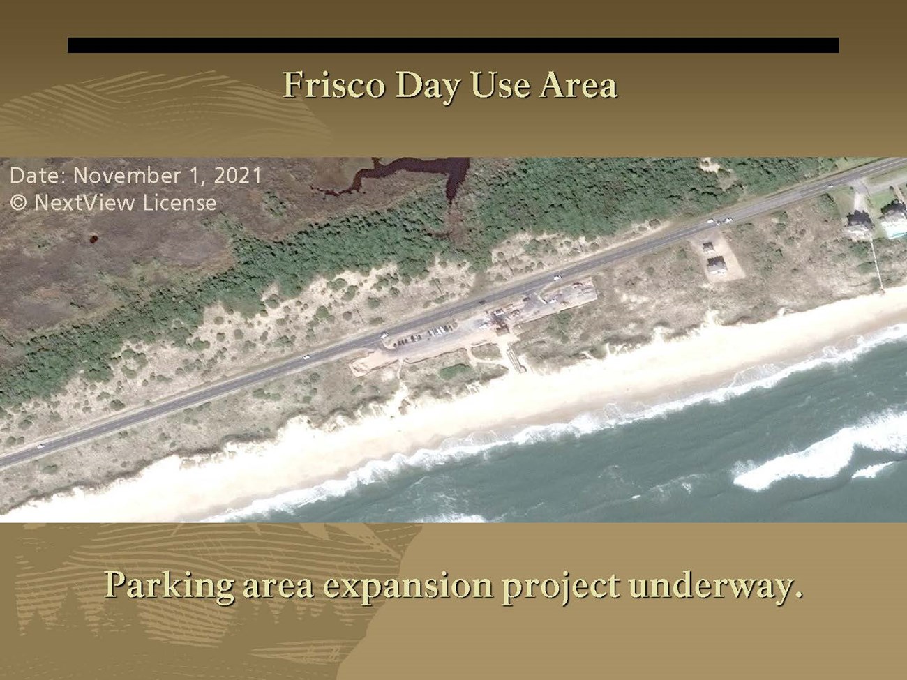 Scientists Training presentation - Schmidt Flynn_20220124_Page_23 aerial photo of beach and parking area in the center