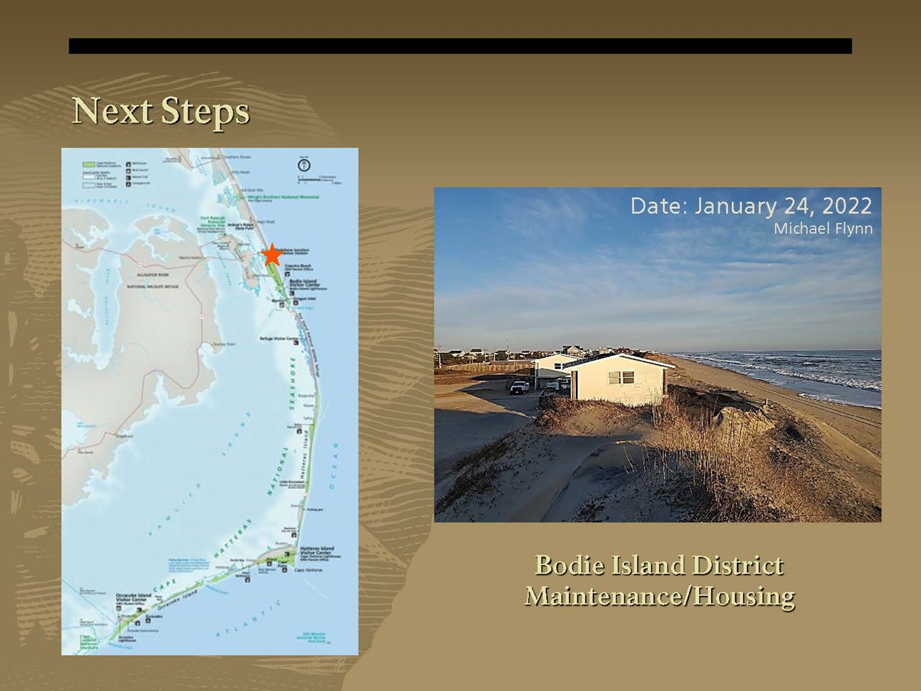Scientists Training presentation - Schmidt Flynn_20220124_Page_25 slide showing map and houses on the beach