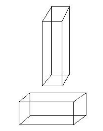 One vertical and one Horizontal cuboid