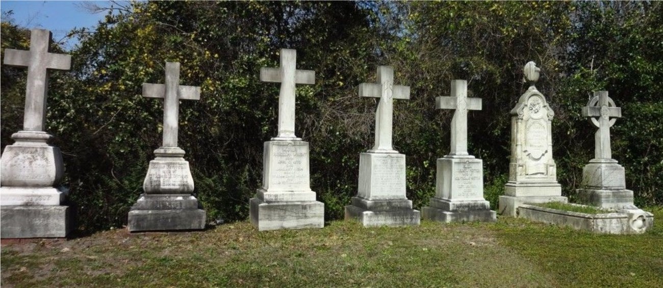 7 ornate gravestones