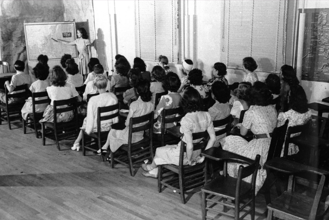 Women sitting in training courses at Arlington Hall