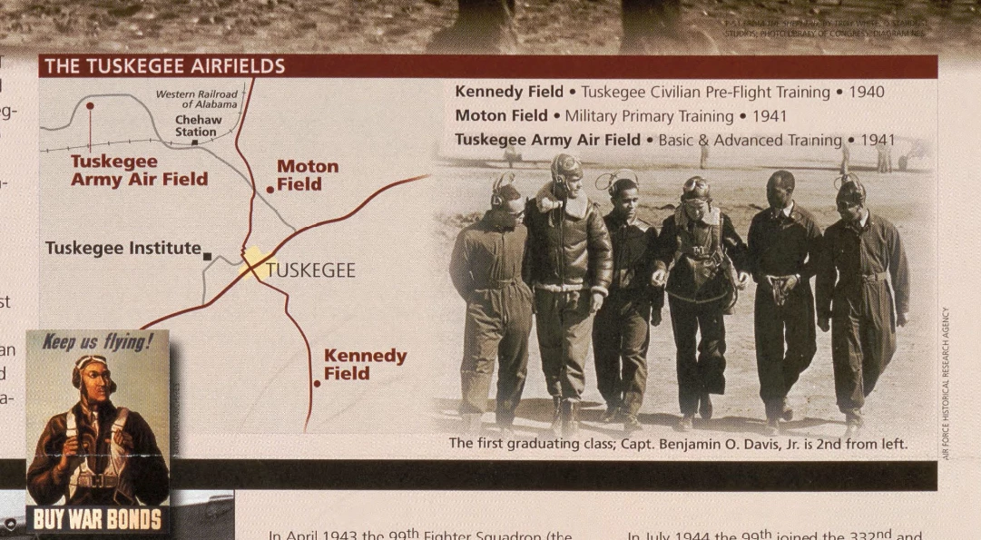 The Tuskegee Airfields. Tuskegee Airmen National Historic Site is located at the point labeled Moton Field. The Tuskegee Airfields. Tuskegee Airmen National Historic Site is located at the point labeled Moton Field.