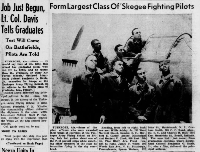 The first page of the original newspaper text, including a photograph and caption of recent graduates The first page of the original newspaper text, including a photograph and caption of recent graduates