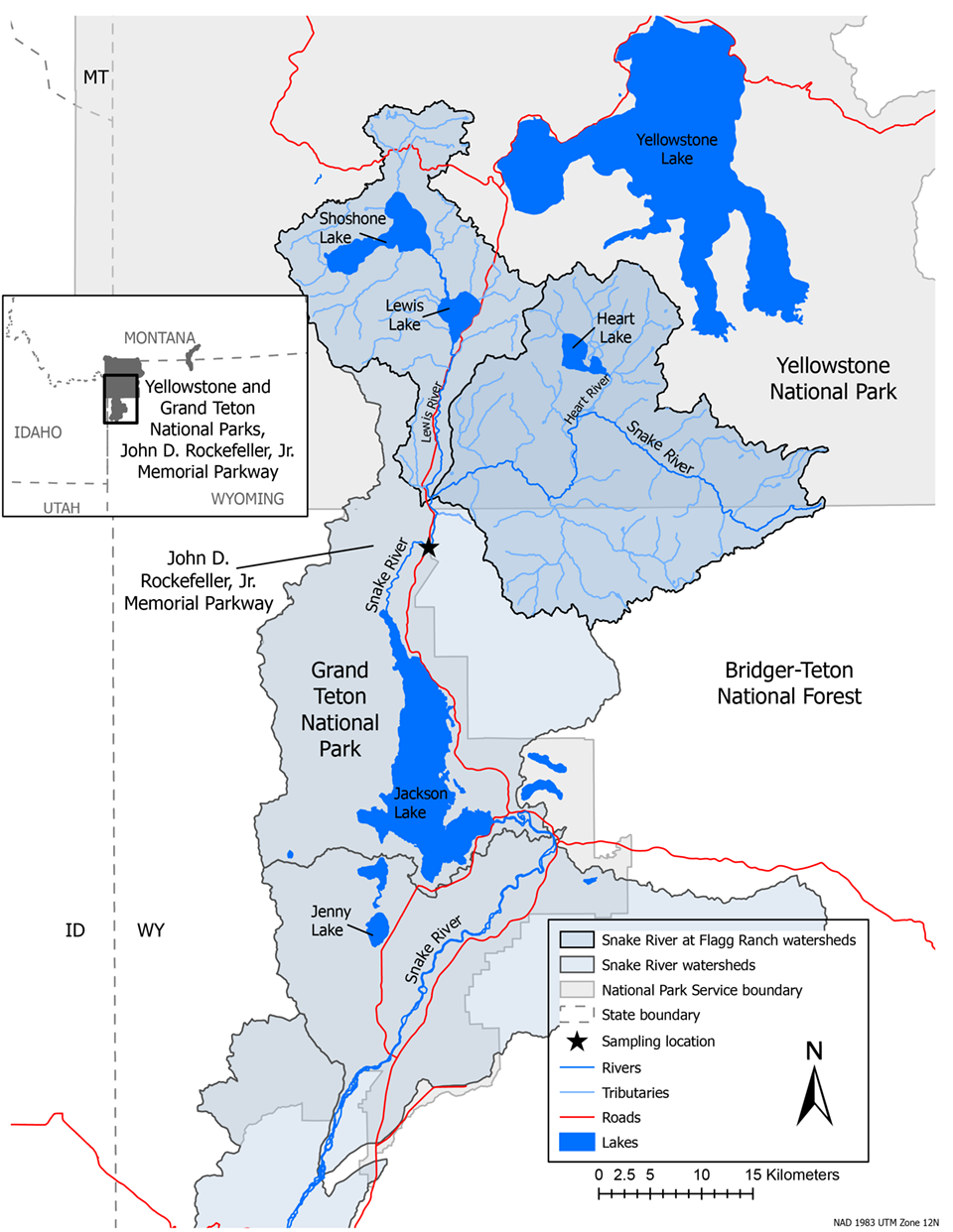 map of upper Snake River watersheds