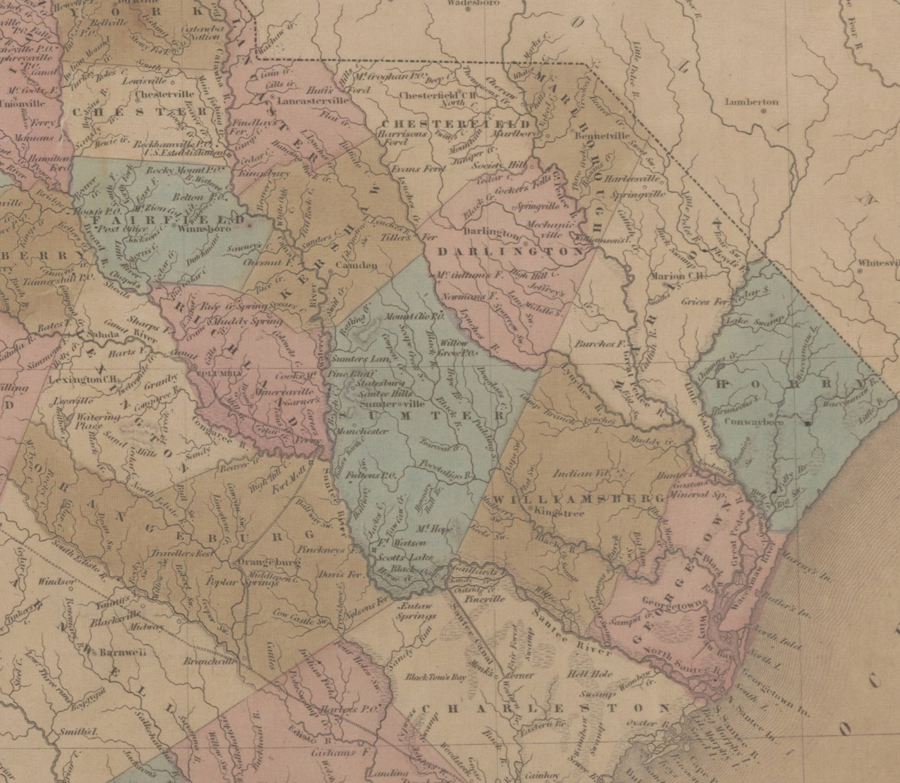 South Carolina 1838 map map of South Carolina in 1838