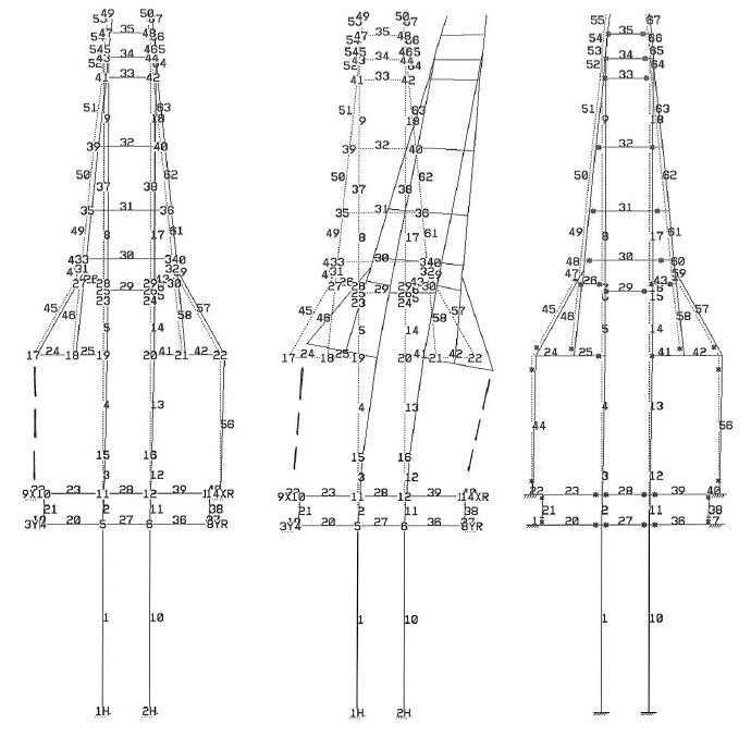 Three outlines of a steeple covered the different numbers. The center on is leaning to right.