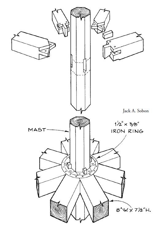 Detailed architectural drawing of crab at the base of a spire.