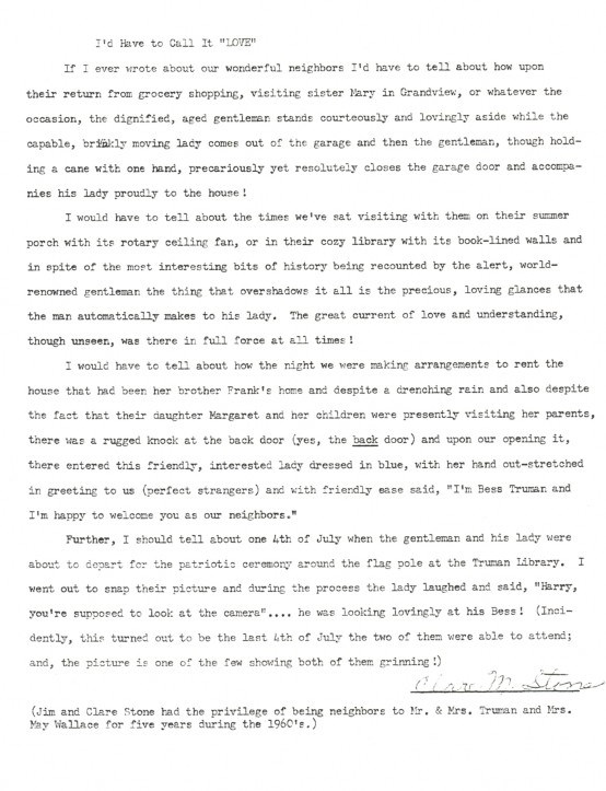 Stone Poem Poem about the Trumans written by Clare Stone