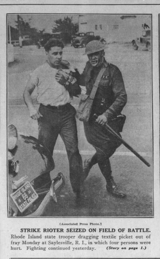 Striker Arrested Young man in white shirt being held by man in army uniform