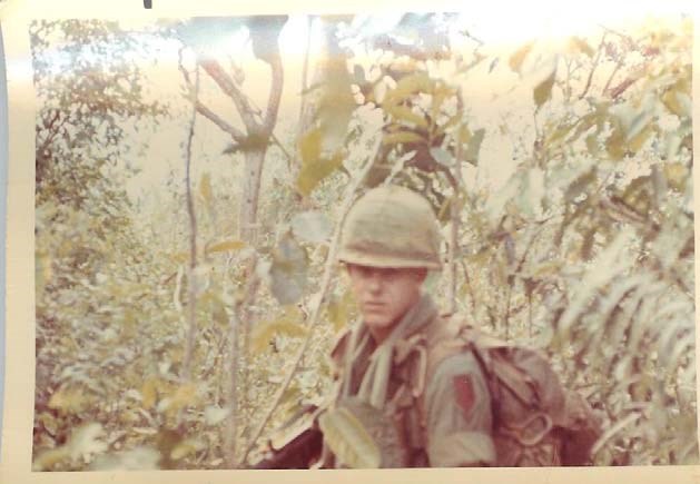 a man in a military uniform surrounded by lush greenery