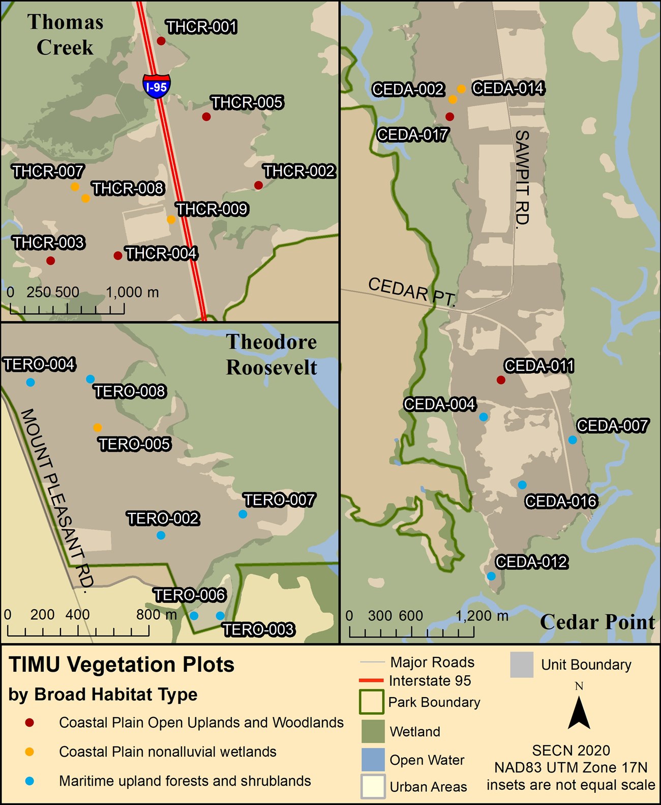 map of veg plots