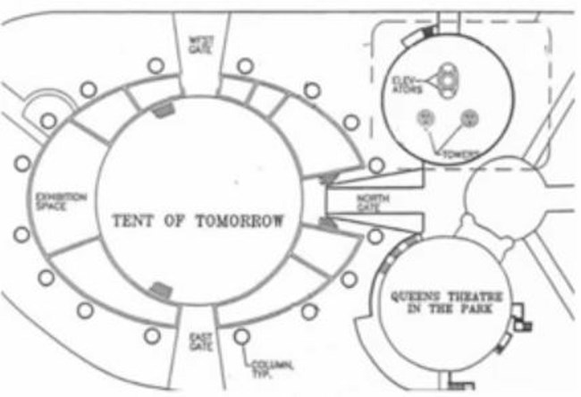 The New York State Pavilion diagram.