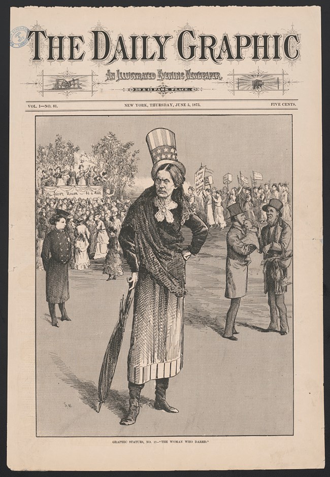 The Woman Who Dared LOC 55836v cartoon depicting susan b anthony LOC