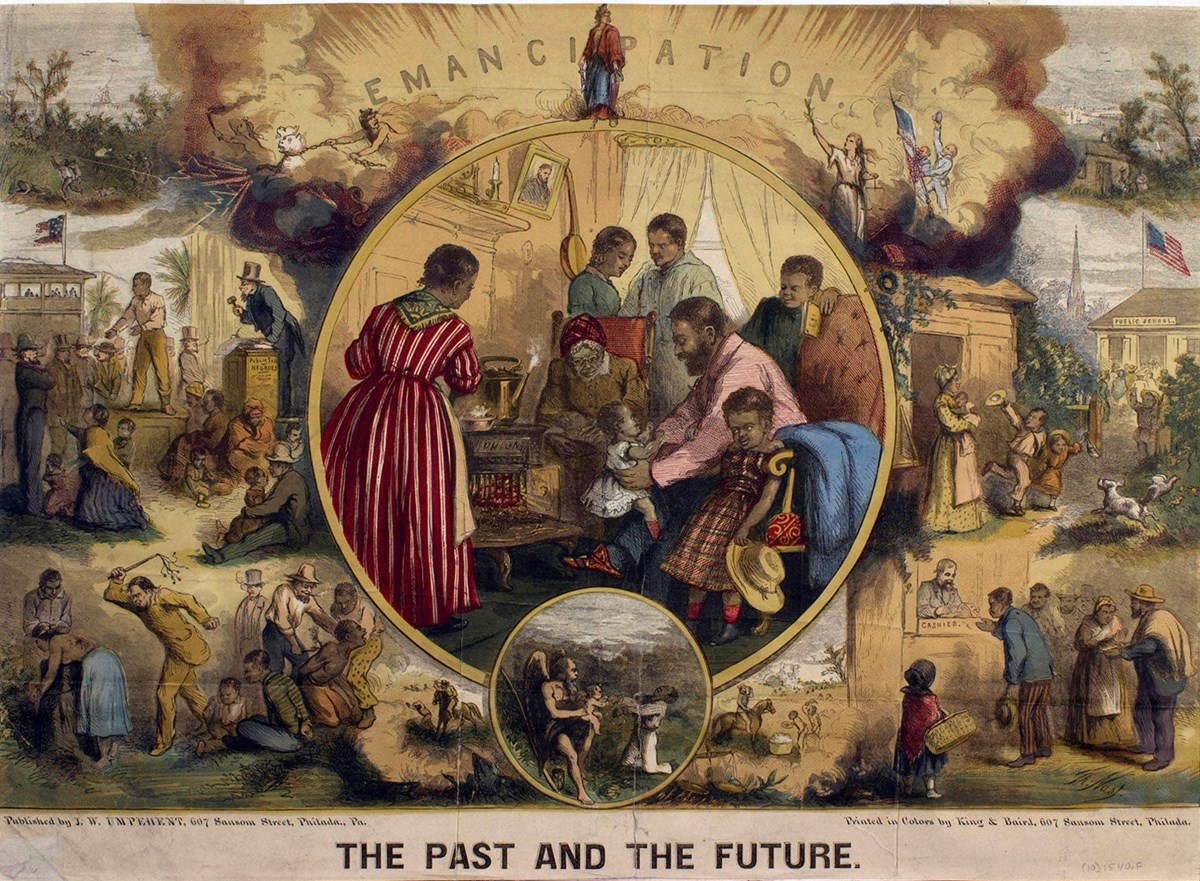 painting of a African American family during Reconstruction.