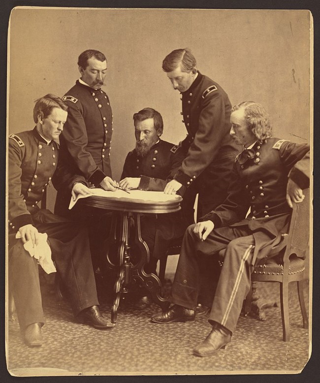 Generals Merritt, Sheridan, Crook, Forsyth, and Custer. Generals Merritt, Sheridan, Crook, Forsyth, and Custer.