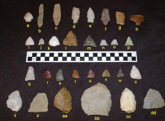 An array of bifaces