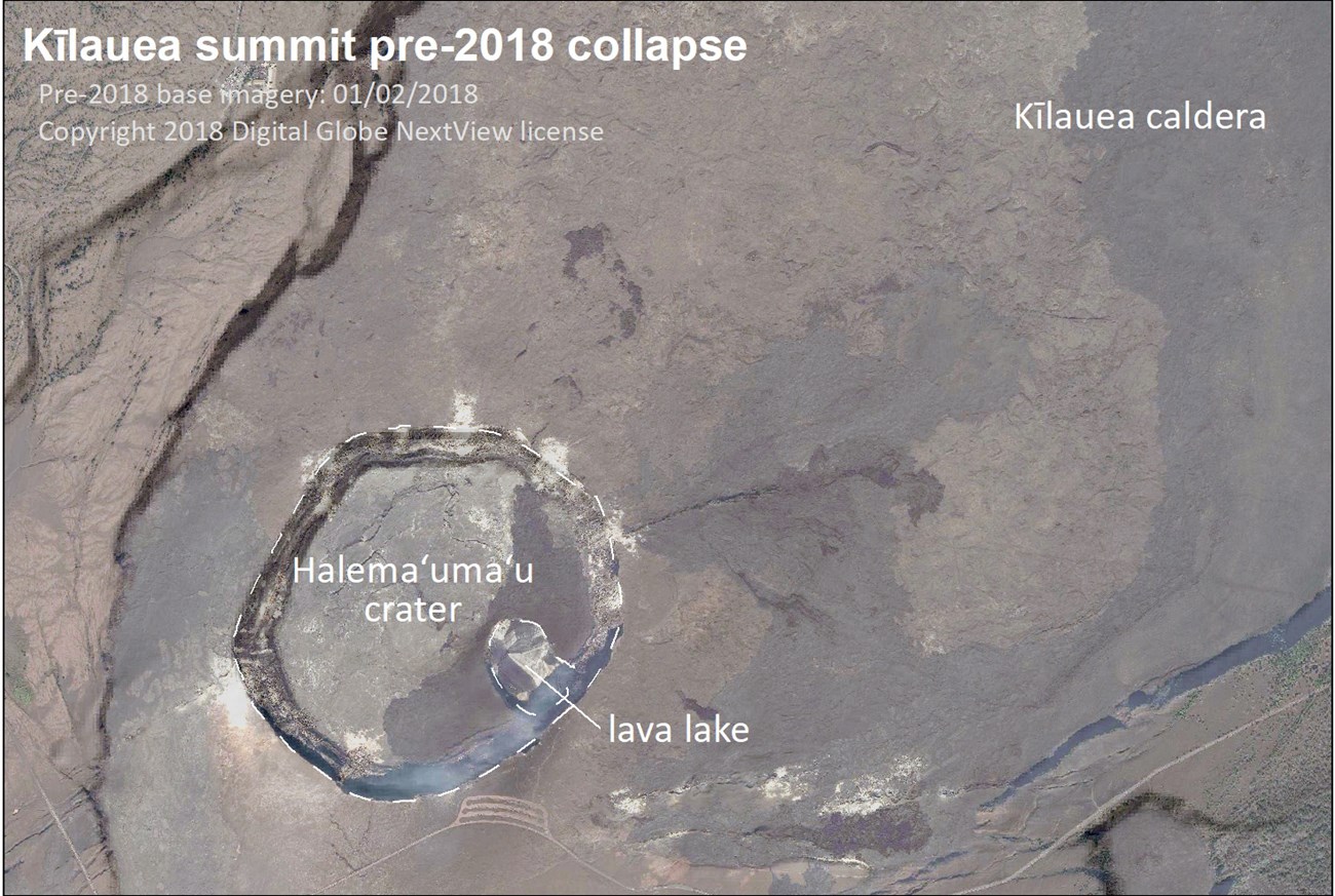 aerial photo of a summit crater