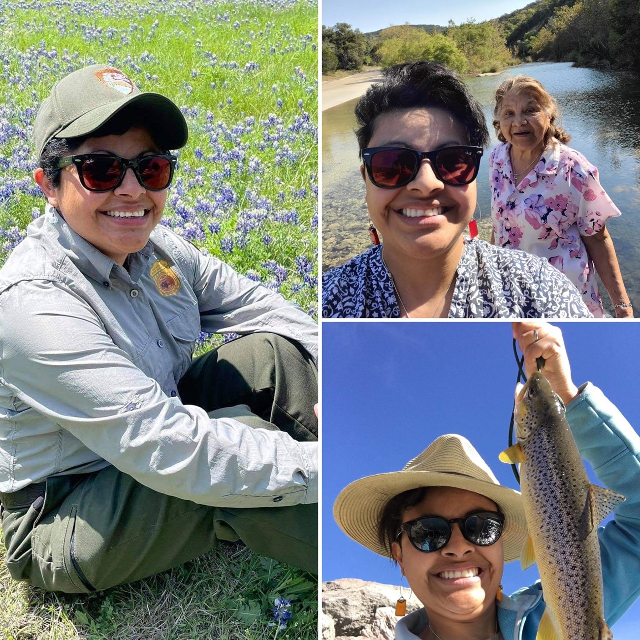 Photos of Vanessa Outdoors and with her grandmother