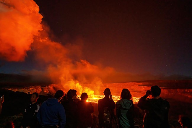 Visitors enjoy the 2023 Kilauea Summit Eruption
