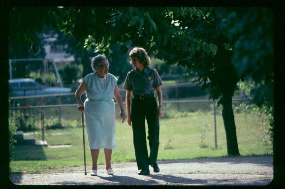 May Wallace with Park Ranger