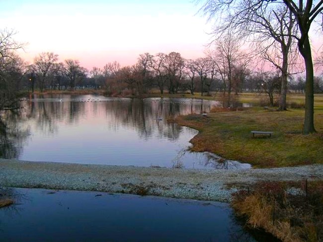 Pond in Washington Park, Chicago, Illinois
