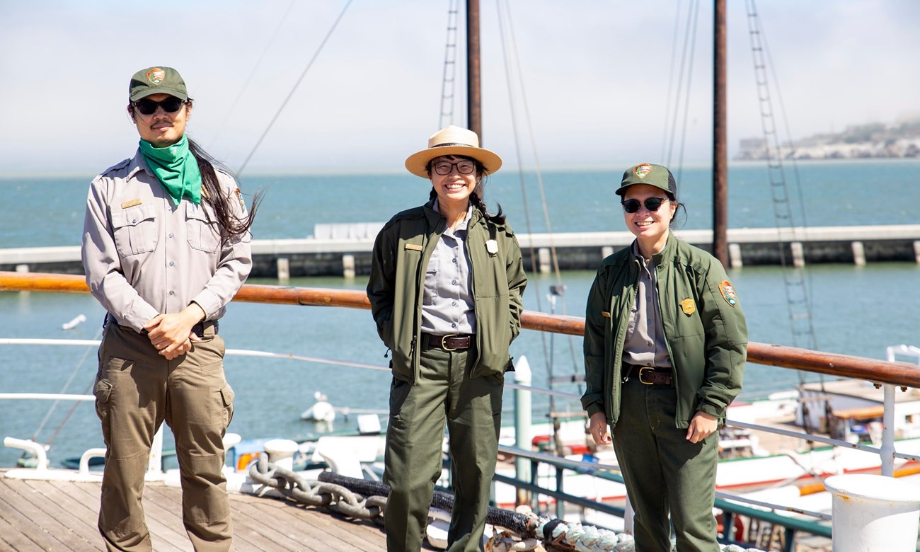 “Where are you really from” SFPL Library Event Promo Collaboration with SF Maritime [Pictured Jackson, Becca, and Sabrina on the deck of the Balclutha]
