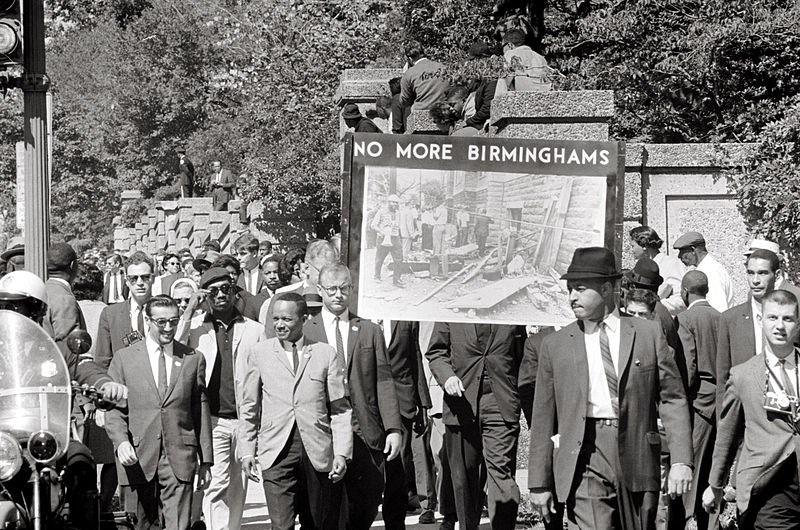 Congress of Racial Equality conducts march in memory of Negro youngsters killed in Birmingham bombings, All Souls Church, 16th Street, Washington, D.C