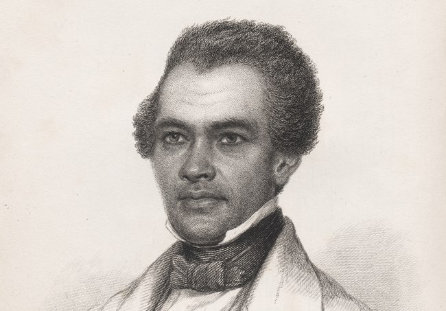 William Wells Brown - Smithsonian Pencil drawing of African American man wearing suit and bowtie in the nineteenth century.