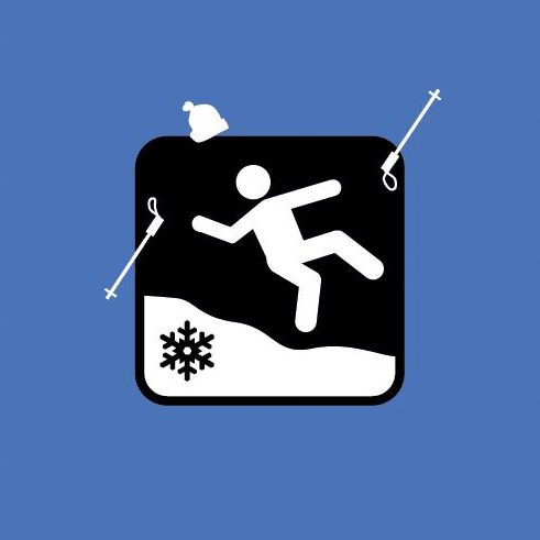 Visitor Symbol Winter Hike Yard-sale An animated visitor symbol hiker falling in the ice and snow